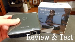 Brookstone HDMI Pocket Projector Review  Test  Unboxing [upl. by Ade]