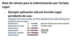 020  Finiquitos  Indemnización por Feriado Legal [upl. by Nedroj]