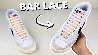 HOW TO BAR LACE NIKE BLAZERS EASY [upl. by Ahsonek]