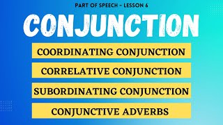 Conjunction  types of conjunction in English grammar  parts of speech grammar [upl. by Nance284]