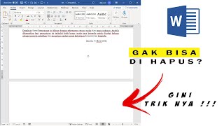 Trik Cara hapus Halaman Kosong Terakhir Di Word [upl. by Aun]