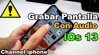 Cómo grabar la pantalla en el iPhone 11 iOs 13 Trucos Manual con sonido o Audio [upl. by Sanburn]