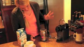 Nespresso Aeroccino Plus Frother Review Frothing Almond Milk [upl. by Hasin]