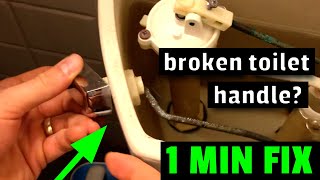 How to Fix or Replace a Toilet Handle Flush Lever in 1 minute [upl. by Kohl923]