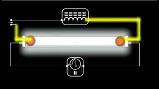 How a Fluorescent Light Works  Schematic Animation [upl. by Normac]