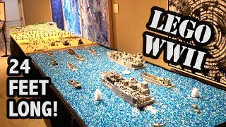 Massive LEGO WWII DDay Omaha Beach by Brickmania [upl. by Leynad]