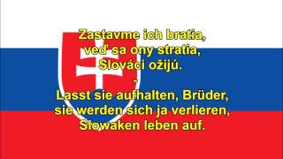 Nationalhymne der Slowakei  Štátna Hymna Slovenska SVKDE Text [upl. by Acilgna]